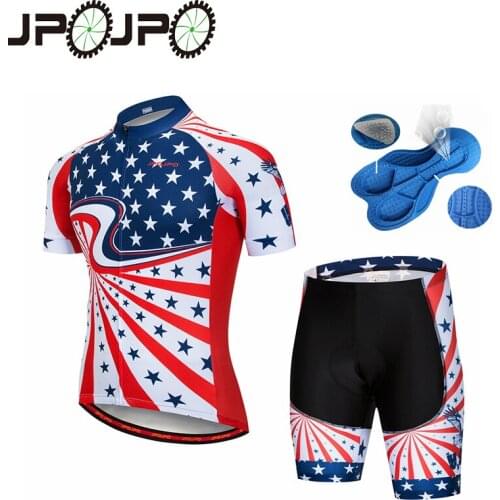JPOJPO Men Cycling Jersey USA Pro Team Bike Jerseys Cycling Clothing Ropa ciclismo Set Outdoor Sports Cycling Set