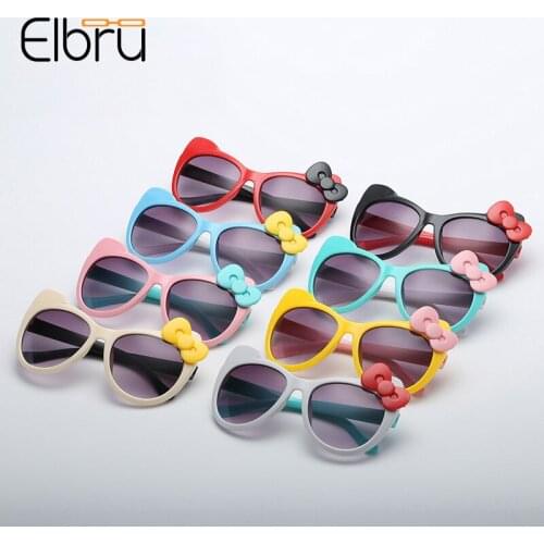Elbru Vintage Children Cute Sunglasses Colorful Eyewear For Boys And Girls Baby Fashion Sungshades Bowknot Sun Glasses For Kids