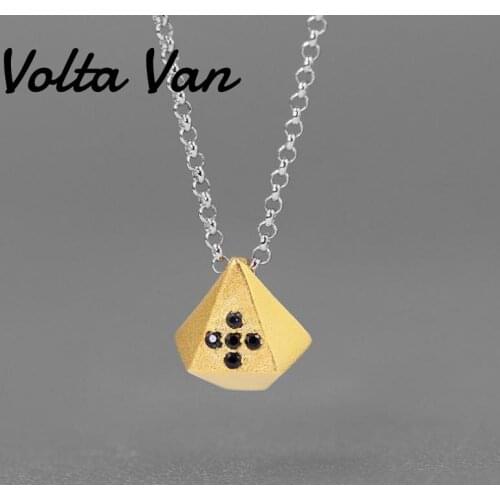 Volta Van Elegant Pendant Necklaces 925 Sterling Silver Zircon 2021 New Trendy Geometric Jewelry Concise Party Silver Necklace