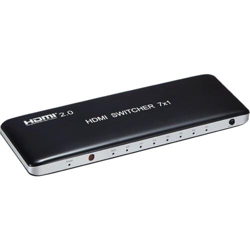 HDMI Switch 7x1 HDMI 2.0 Switcher Converter 7 in 1 out support HDMI 2.0b 3D 4K/60Hz for DVD HD Players Set Top Boxes