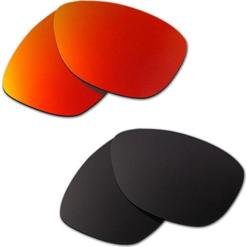 HKUCO For Jupiter Sunglasses Replacement Polarized Lenses 2 Pairs Red&Black