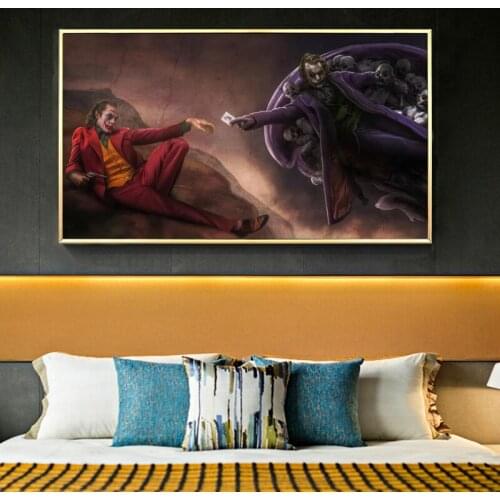 Creation of Adam Copy Art Poster Prints Wall Art Canvas Painting Jokers Creative Art Pictures for Living Room Home Decoration