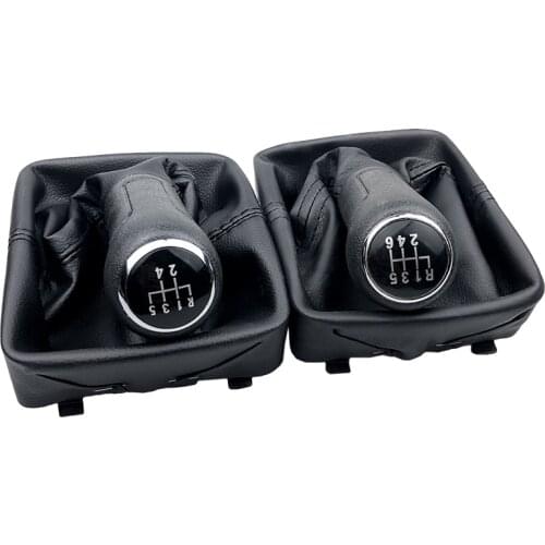 For Polo 9N 9N2 GTI 2002 2003 2004 2005 2006 2007 2008 2009 2010 Car-styling 5/6 Speed Car Gear Shift Knob Gaitor Leather Boot