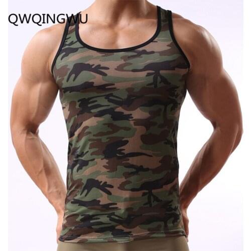 Mens Undershirt Mesh Breathable Underwear Sleevless Undershirt Summer O Neck Shirts Spandex Bodybuilding Camouflage Undershirts