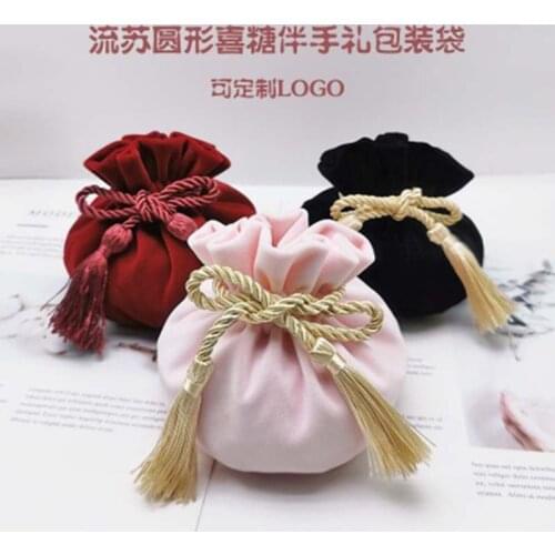 High Quality red Velvet Drawstring Closure Pouch Jewelry bag Birthday Wedding candy gift bag Party Festival Supplies 12*17cm 1PC