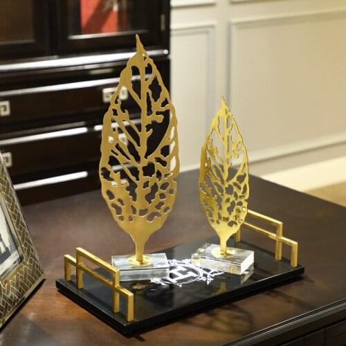Metal Leaves Study Decoration Ornaments Modern Minimalist Home Accessories Living Room Model Room Crafts