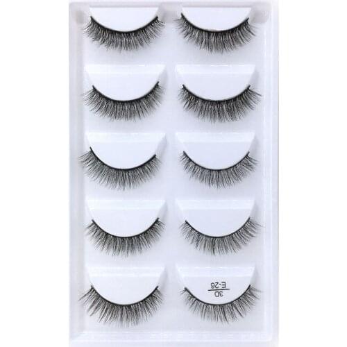 Wholesale 5 Pairs Natural 3D Mink Hair False Eye Lashes Wispy Makeup False Eyelashes Eye Makeup Beauty Extension maquiagem