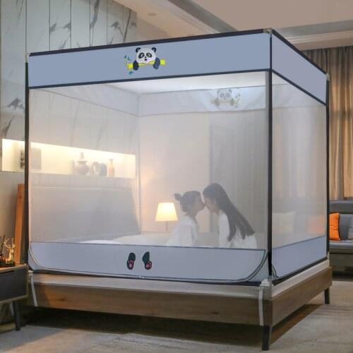 New Mosquito Net Zipper Mongolian Bag Princess Style 1.5 M 1.8M Bed Double Home Childrens Drop-Resistant Bracket Mosquito Net 2