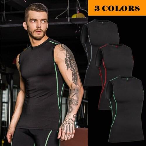 New 2019 Outdoor Pro sport Fitness tank top tights Summer Sportswear training GYM Jogging sleeveless sweat vest men