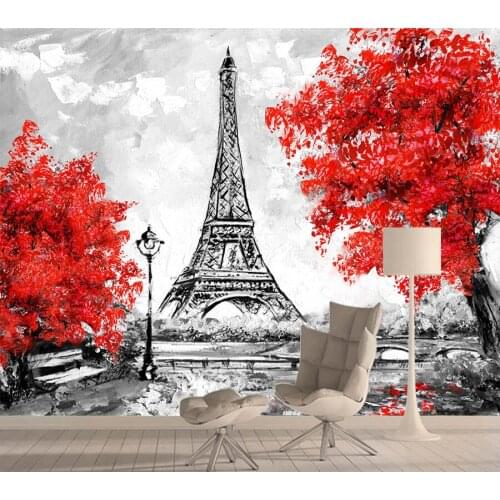 Photo Wallpaper 3d Contact Wall Paper Papers Home Decor Wallpapers for Living Room Eiffel City Background 8d Mural Murals Rolls