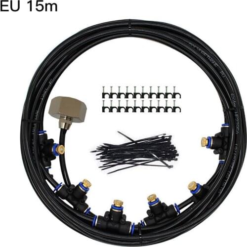 Spray Cooling Irrigation Equipment Fan Cooler Hot Fog Watering Systems 18M Brass Gardenhouse Outdoor Misting System