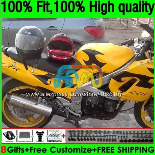 Injection For KAWASAKI ZZR-400 Light yellow ZZR400 93 95 96 97 98 99 154BS.21 ZZR 400 1993 1994 1995 1996 1997 1998 1999 Fairing