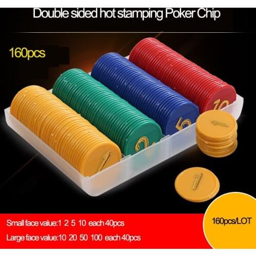 160Pcs/Lot Plastic Poker Mahjong Chips Texas poker Chip set Casino Bingo Markers Token Fun Family Club Board Games Toy
