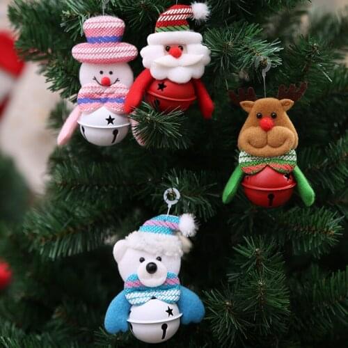 Christmas Decoration Pendants Xmas Tree Hanging Ornaments Santa Claus Snowman Deer Bear Cute Doll for Home Party Decor