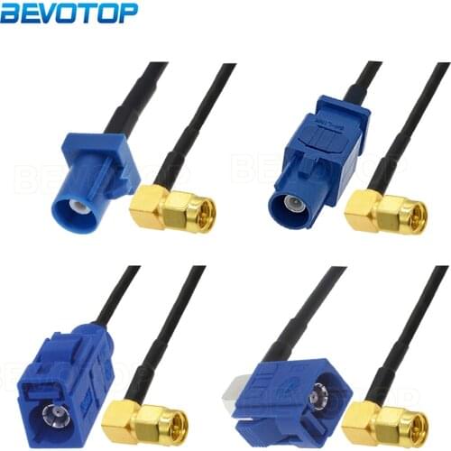 RAL5005 Fakra C Male/ Female to SMA Male Right Angle Plug RG174 Cable Car GPS Navigation Antenna Extension Cord RF Coax Pigtail