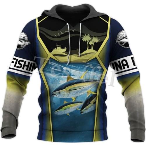 Tessffel 3D Printed Beautiful TUNA Fishing Animal New Fashion Mens Sweatshirt Harajuku Funny Fish Zip Hoodies Pullover Style-5
