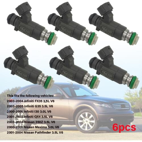 1Set Fuel Injectors FBJC100 for 2000-2005 Infiniti Nissan 3.0 3.5 V6 16600-5L700