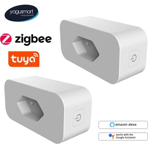 Yagusmart Zigbee Smart Socket Tuya Brazil 16A Outlets BR Plug Wireless Energy Monitor Work For Alexa Google Home Voice Control