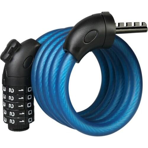 Bike Lock 5 Digit Code Combination Bicycle Security Lock 1500 Mm X 12 Mm Steel Cable Spiral Bike Cycling Bicycle Lock