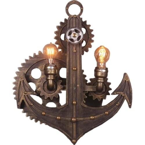 Vintage retro loft wall lamps gear up lights industri wind aisle corridor bar cafe restaurant hallway living room sconces bra