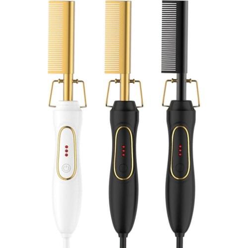 Hair Straightener Flat Irons Straightening Brush Hot Heating Comb Hair Straight Styler Corrugation Curling Iron Hair Curler Comb