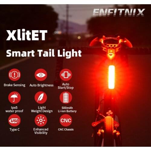 XlitET Bicycle Automatic Brake Rear Light Night Cycling Smart Sensing Taillight MTB Road Bike Seatpost Safety Lamp