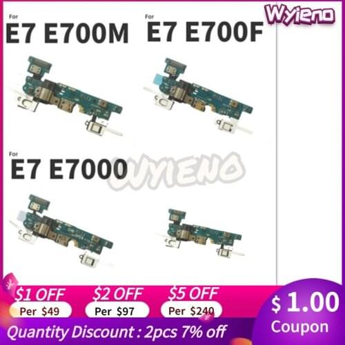 Wyieno For Samsung Galaxy E7 E700F E700M E7000 Micro USB Dock Charger Charging Port Connector Flex Cable Microphone Board