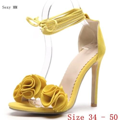 Women Gladiator Sandals High Heels Pumps Summer Shoes Woman High Heel Sandals Plus Size 34 - 50