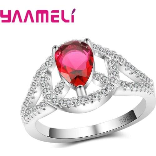 Vintage Hollow Jewelry Luxury CZ Zircon 925 Sterling Silver Rings For Women Wedding Ring Crystal Popular Gifts