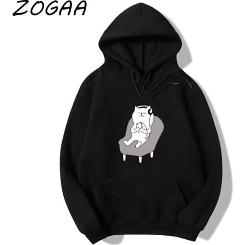 ZOGAA New Spring Mens Thick Hooded Sweatshirt Trend Simple Printed Harajuku Hoodie Casual Youth Sweatshirt Couple Streetwear