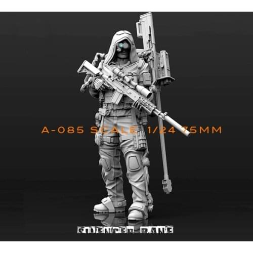 1/24(75mm) Resin Kits Biochemical sniper Resin soldier model self-assembled A85