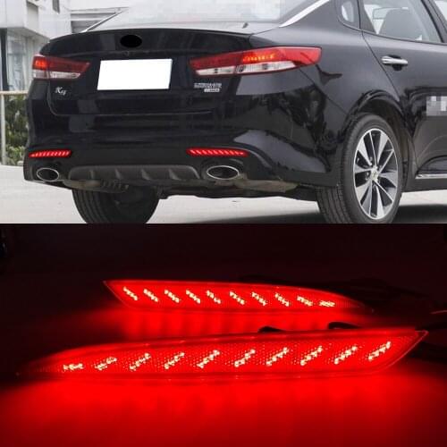 1Set For kia Optima K5 2016 2017 Rear Bumper Reflector Light With turn signal light LED Parking Warning lamp Tail Brake light