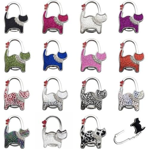 1Pcs Portable Folding Bag Hook Cat Shape Purse Women Handbag Hanger Table Edge Hook for Home Travel Outdoor Office Use