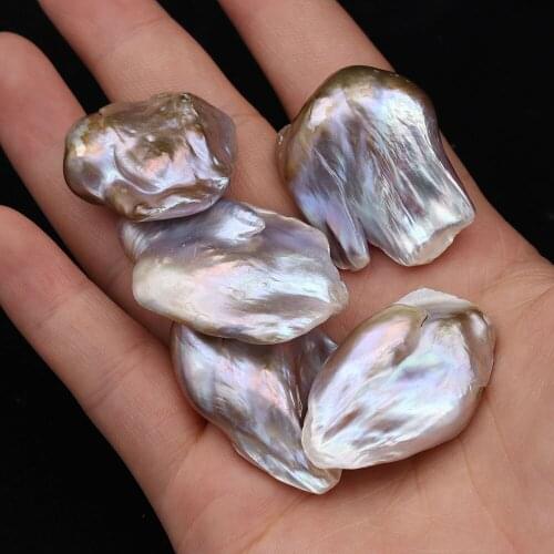 1PC Natural Freshwater Pearl Bead Irregular Tail No Hole Pearls Loose Beads for Jewelry Making DIY Necklace Accessories 25-35mm