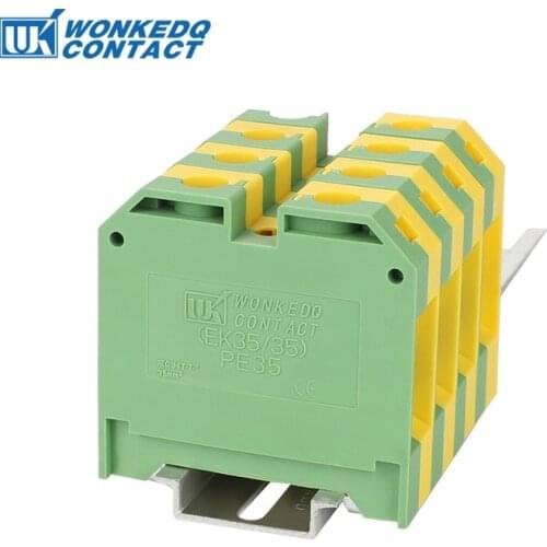 10Pcs EK-35/35 Weidmuller Connector Ground Screw Connection Din Rail Terminal Blocks EK35/35