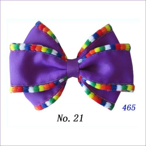 100 BLESSING Good Girl 4" Rainbow Selvage Bowknot Hair Bow Clip Accessories