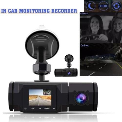 1080P Front & Inside Dual Car Dash Cam IR Night Vision Driving Camera Recorder USB 2.0 Interface Parking G-sensor DVR Camera