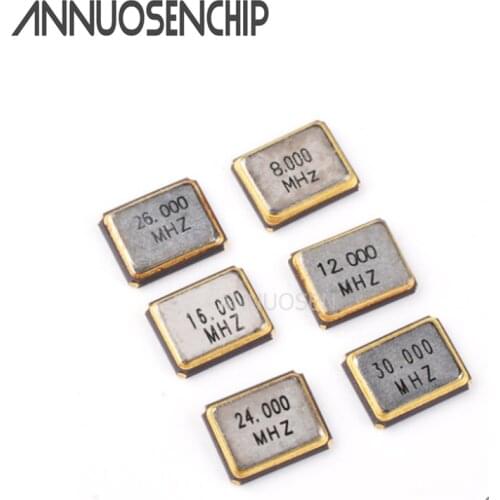 50PCS 3225 Passive crystal oscillator SMD series kits 3.2*2.5mm 12MHZ 16MHZ 20MHZ 24MHZ 25MHZ 26MHZ 27MHZ 30MHZ 32MHZ 40MHZ 8MHZ