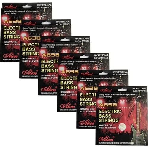 6Sets Alice Electric Bass Strings Hexagonal Core Nickel Alloy Wound A638(4)-M