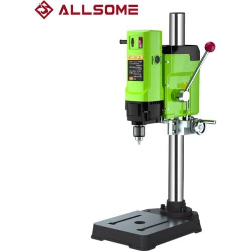 ALLSOME 880W Mini Bench Drill Press Liftable Electric Drill Table Tools Variable Speed Drilling 1.5-13mm Chuck Drilling Machine