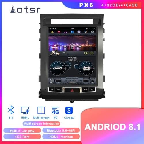 Android 8.1 Tesla style Car DVD Player GPS Navigation for Toyota Land Cruiser LC200 2008-2015 car auto stereo Radio head unit 4G