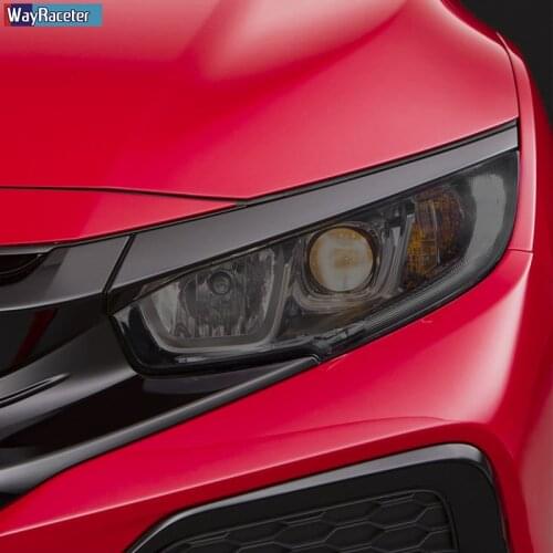 Car Headlight Protective Film Front Light Transparent Smoked Black TPU Sticker For Honda Civic 10th Gen 2016-2021 Accessories
