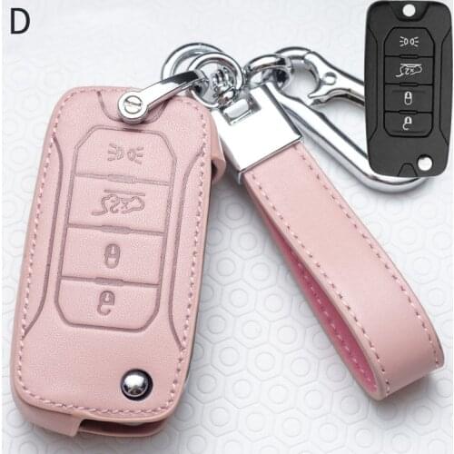 Leather Car Key Case for Car for Jeep Renegade 2016 flip folding Key Holder Covers Ring Key Cover