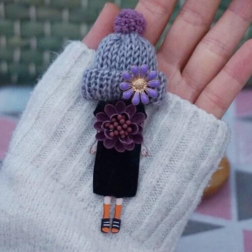 Diy cute model brooch girl love hat model brooch pins badges for woman lady