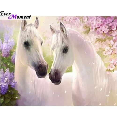 Two white horse Full drill diamond embroidery 3d diamond cross stitch fashion diamond mosaic pictures of rhinestones ASF326