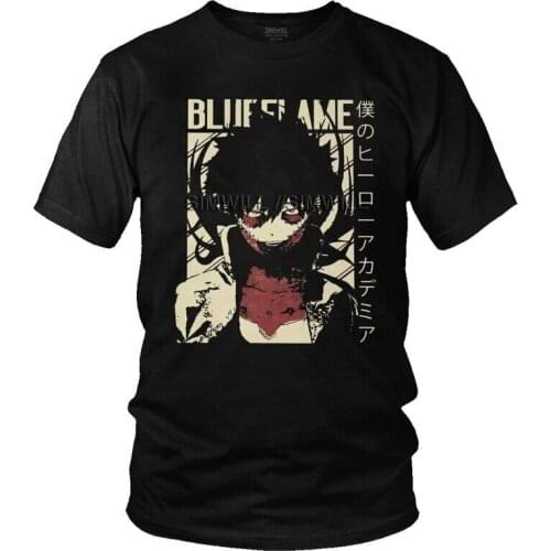 Dabi Blueflame T Shirt Men 100% Cotton Printing T-shirt Fashion Tshirt Short Sleeve BNHA My Hero Academia Toya Todoroki Tee Top