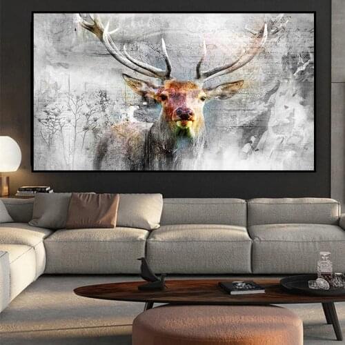 Animal Art Canvas Paintings Modern Elk Deer Posters and Prints Home Decoration Wall Picture For Living Room Cuadros No Frame