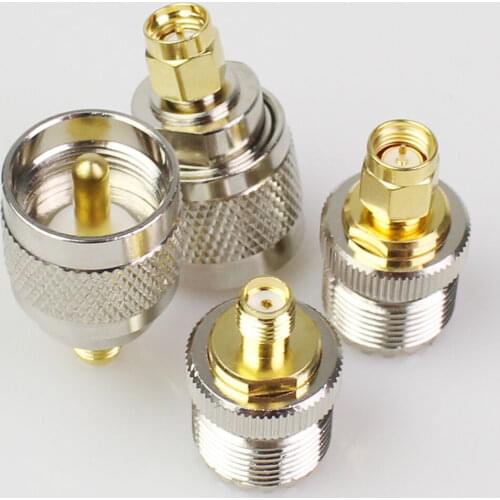 4pcs PL259 SO239 Connector Kits UHF SMA Male Female Adapter Antenna Converter
