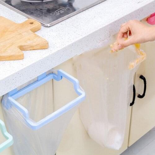 Kitchen Cabinet Door Trashs Bag Shelf Hanger Hangable Bracket Storage Rack Trash Can Plastic Bags Support Frame Cocina Accesorio