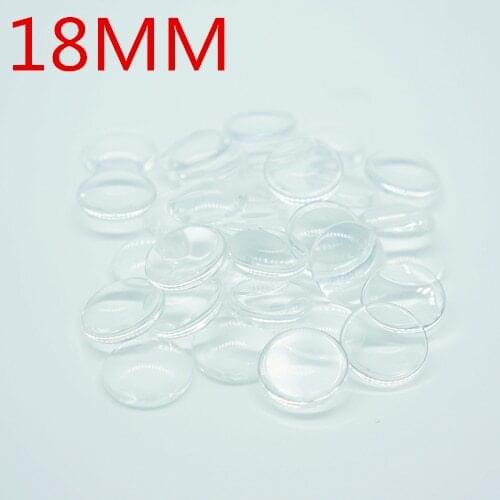HOT 50pcs 18MM Glass round Transparent cabochon fittings for make 18MM DIY print snap buttons jewelry